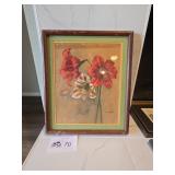 Framed Floral Painting by Irma M. Fisher