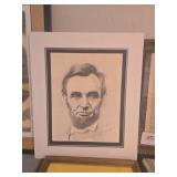 Abraham Lincoln Portrait Drawing with Inscription