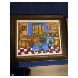 Nilosar Melvin 'la Cucina' Framed Kitchen Scene Pa