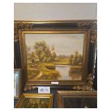 Loyd Jenkins Ornate Framed Landscape Oil Painting