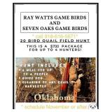 20 BIRD QUAIL FIELD HUNT--4 HUNTERS/ SEE DESCRIP