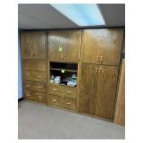 Oak Grain Modular Storage Wall Unit