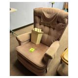 Vintage Mauve Button-Tufted Upholstered Recliner