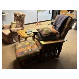 Mission Style Recliner with Matching Ottoman