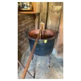 Copper Pot, Stand, and Stirrer