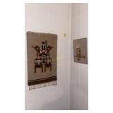 Hand Woven Wool Wall Hanging and Bamboo Art