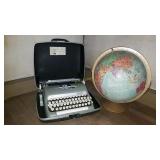 Vintage Typewriter and Globe