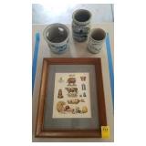 Framed Print and Crocks