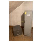 Locker and Metal One Drawer File Cabinet