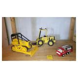Toy Metal Tonka Forklift and Milk Truck and John D