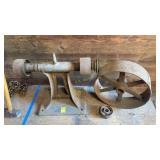 Cast Iron Pulley, Rotating Shaft, Mandrel, and