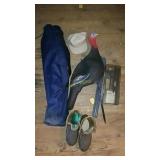 Fishing Rod, Turkey Decoy, Hunting Boots, and More