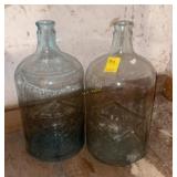 Pair of Glass Diamond Spring Glass Bottles