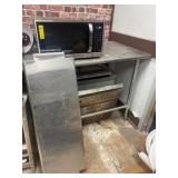 Stainless Steel Food Prep Cookbook Table and Shelf