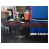 5 Maroon High Top Chairs