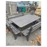 Outdoor Wooden Table and 4 Benches
