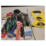 200' Tap Measure & Box of Assorted Tools