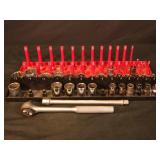 1/2' drive ratchet, extension, & SAE sockets