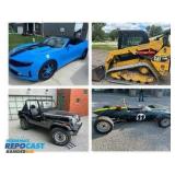 Court Seizure Auction – OPEN TO THE PUBLIC- (1) 2023 Chevrolet Camaro, (1) 2020 GMC Terrain, (1) CAT 2590 Loader, (1) 1986 Jeep, (1) 2013 Mobius LSV Boat, (1) Ford Lotus Race Car, and (1) Sculpture 