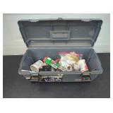Plastic Toolbox with Assorted Contents