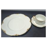 Porcelain Dinnerware Set with Gold Trim