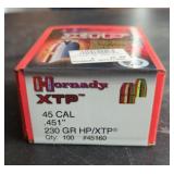 Hornady XTP 45 Cal 230 GR Bullets, 100-Count