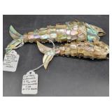 Mother-of-Pearl Articulated Fish Figurines
