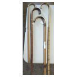 Four Wooden and Bamboo Canes