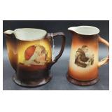 Warwick China Pitchers with Monk Designs