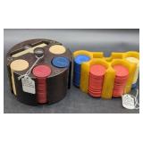 Vintage Poker Chip Sets in Plastic Holders
