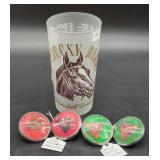 Kentucky Derby Churchill Downs Glass and Metal Ros