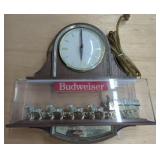 Budweiser Wall Clock With Clydesdale Figurine Disp