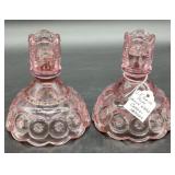 LE Smith Pink Moon & Star Candle Holders