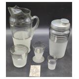 Macbeth-Evans Platinum Banded Glassware Set