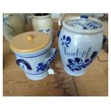 Blue Decor Stoneware Crocks with Lids