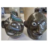 Signed Ceramic Face Jugs, 1997 and 1998