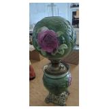 Embossed Glass Kerosene Lamp with Rose Motif