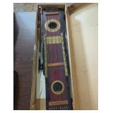 Vintage Stringed Zither Instrument with Box