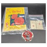 1958 Rose Bowl Program, Patch, and Tickets