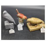 Three Bird Sculpture Figurines