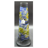 Galle-Style Glass Vase With Floral Motif