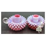 Fenton Hobnail Opalescent Candlesticks