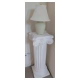 Ceramic Table Lamp with White Shade and Column Sta
