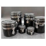 Black Oggi Glass Canisters with Latches