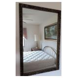 Rectangular Wall Mirror with Carved Frame