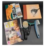 Cat Care Books and Grooming Tools Set
