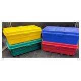 Four Plastic Storage Boxes
