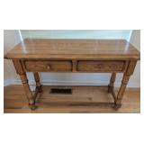 Oak Console Table with Two Drawers