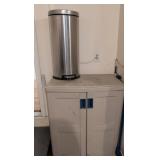 Plastic Storage Cabinet with Metal Trash Can