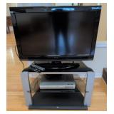 37-In Toshiba TV with JVC Stand and DVD Player